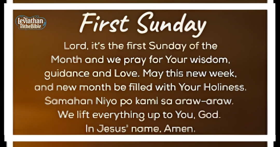 First Sunday Of The Month Prayers