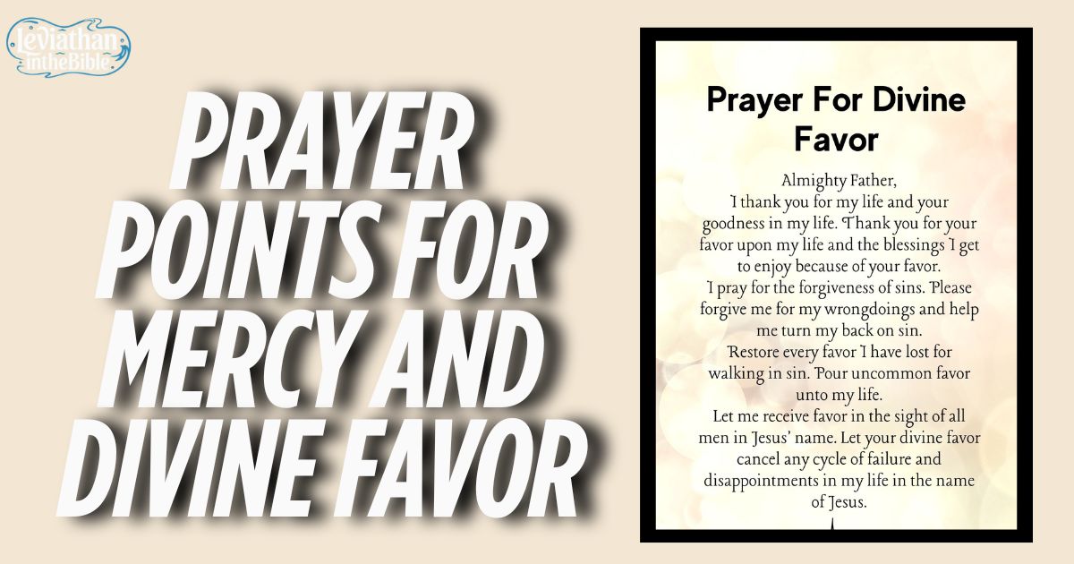 Prayer Points for Mercy and Divine Favor